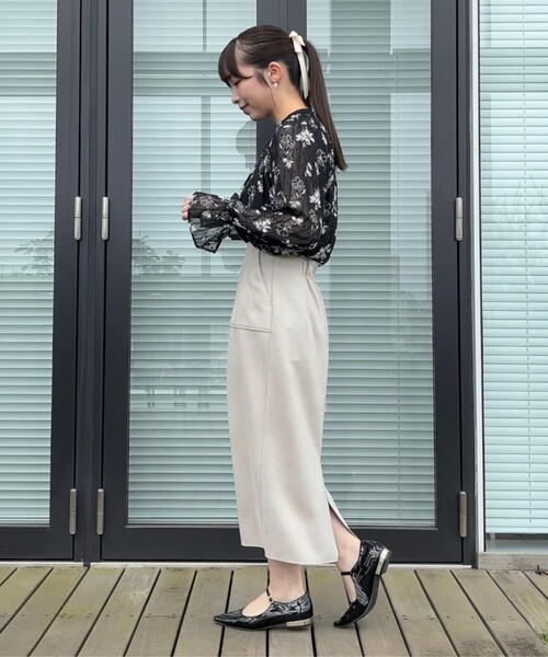 couture brooch（クチュールブローチ）の「◆【洗える・大人フェミニン】フラワージャカードブラウス（シャツ/ブラウス・レディース・ブラック系/ホワイト系3・38/40/42）」の18枚目の写真