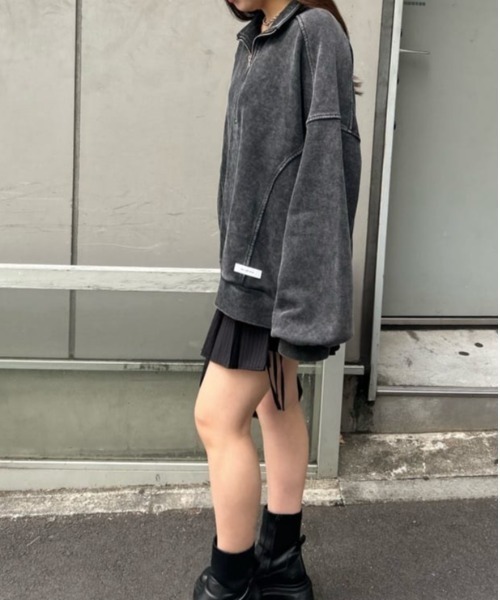 RAY CASSIN(レイカズン)の「ハーフジップルーズスウェット(スウェット・レディース・ホワイト系その他/ブラック/グレー/ホワイト/レッド・FREE)」の8枚目の写真