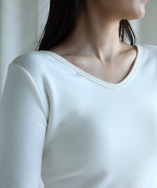 aimoha（アイモハ）の「【Aimoha】2WAY裏起毛インナートップス (AW) (LV)（Tシャツ/カットソー・レディース・ベージュ/ホワイト/ブラウン/ブラック・SMALL/MEDIUM/LARGE/X-LARGE/XX-LARGE）」の15枚目の写真