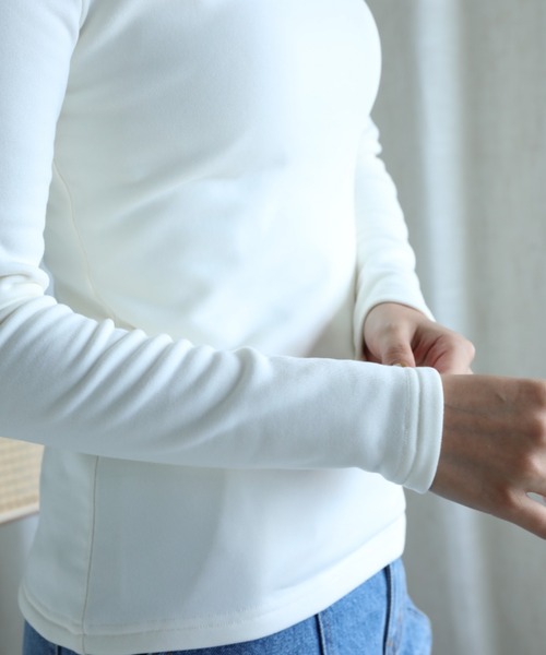 aimoha（アイモハ）の「【Aimoha】2WAY裏起毛インナートップス (AW) (LV)（Tシャツ/カットソー・レディース・ベージュ/ホワイト/ブラウン/ブラック・SMALL/MEDIUM/LARGE/X-LARGE/XX-LARGE）」の16枚目の写真