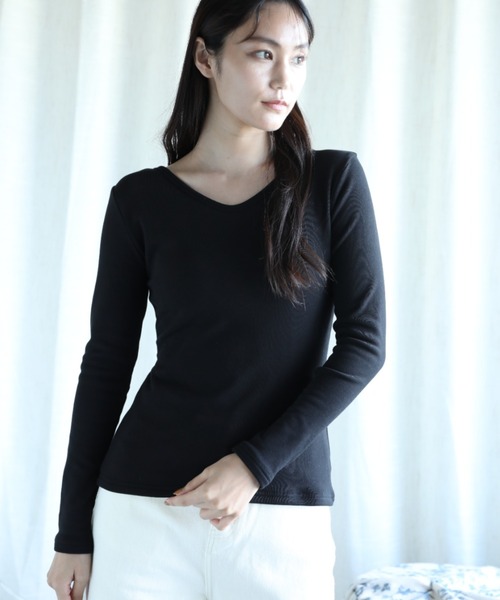 aimoha（アイモハ）の「【Aimoha】2WAY裏起毛インナートップス (AW) (LV)（Tシャツ/カットソー・レディース・ベージュ/ホワイト/ブラウン/ブラック・SMALL/MEDIUM/LARGE/X-LARGE/XX-LARGE）」の19枚目の写真