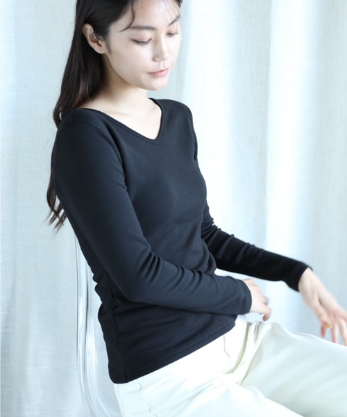 aimoha（アイモハ）の「【Aimoha】2WAY裏起毛インナートップス (AW) (LV)（Tシャツ/カットソー・レディース・ベージュ/ホワイト/ブラウン/ブラック・SMALL/MEDIUM/LARGE/X-LARGE/XX-LARGE）」の20枚目の写真