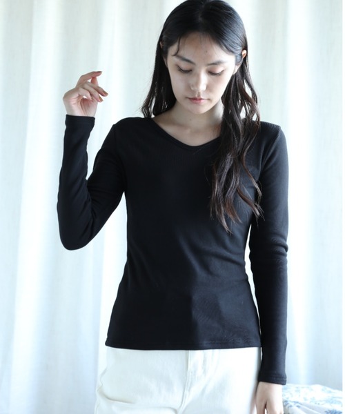 aimoha（アイモハ）の「【Aimoha】2WAY裏起毛インナートップス (AW) (LV)（Tシャツ/カットソー・レディース・ベージュ/ホワイト/ブラウン/ブラック・SMALL/MEDIUM/LARGE/X-LARGE/XX-LARGE）」の22枚目の写真