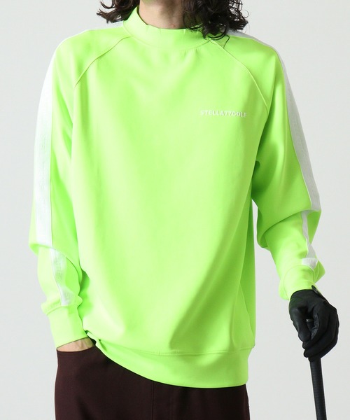 stella77golf（ステラセブンティーンセブンゴルフ）の「蛍光ｶﾗｰｺﾞﾙﾌﾓｯｸﾈｯｸ長袖T（Tシャツ/カットソー・メンズ・ブラック/ホワイト/グリーン系/イエロー系・M/L/XL/XXL）」の6枚目の写真