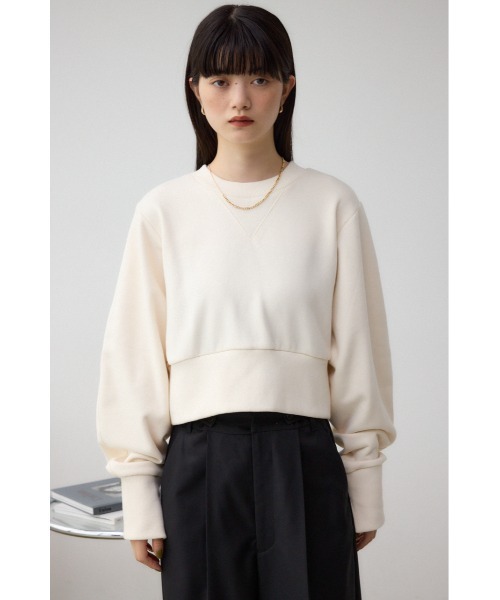 AZUL by moussy（アズールバイマウジー）の「バックデザインクロップドスウェット（スウェット・レディース・ブラック/アイボリー/ダークブルー・FREE）」の8枚目の写真