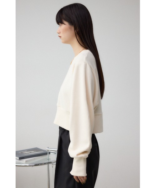 AZUL by moussy（アズールバイマウジー）の「バックデザインクロップドスウェット（スウェット・レディース・ブラック/アイボリー/ダークブルー・FREE）」の9枚目の写真