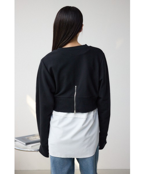 AZUL by moussy（アズールバイマウジー）の「バックデザインクロップドスウェット（スウェット・レディース・ブラック/アイボリー/ダークブルー・FREE）」の17枚目の写真