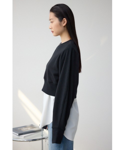 AZUL by moussy（アズールバイマウジー）の「バックデザインクロップドスウェット（スウェット・レディース・ブラック/アイボリー/ダークブルー・FREE）」の21枚目の写真
