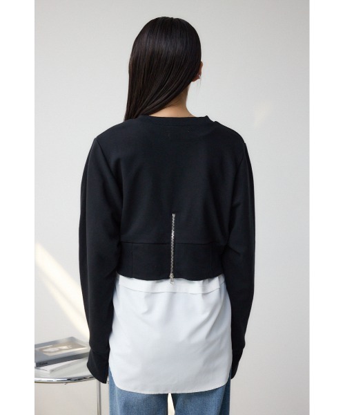 AZUL by moussy（アズールバイマウジー）の「バックデザインクロップドスウェット（スウェット・レディース・ブラック/アイボリー/ダークブルー・FREE）」の22枚目の写真
