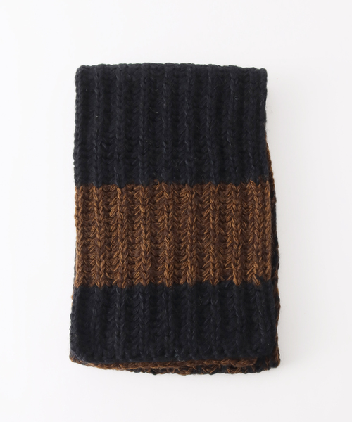 SUBLIME（サブライム）の「SUBLiME/サブライム HAND KNIT LONG MUFFLER（マフラー・メンズ・ブラック/ネイビー/マスタード・FREE）」の2枚目の写真