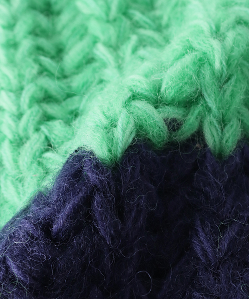 SUBLIME（サブライム）の「SUBLiME/サブライム HAND KNIT LONG MUFFLER（マフラー・メンズ・ブラック/ネイビー/マスタード・FREE）」の5枚目の写真