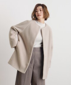 イエナ／着用感なし美品❤️ボトルネックトラペーズコート アイボリーベージュ IENA（イエナ）の「ボトルネックトラペーズコート◇（）」 - WEAR