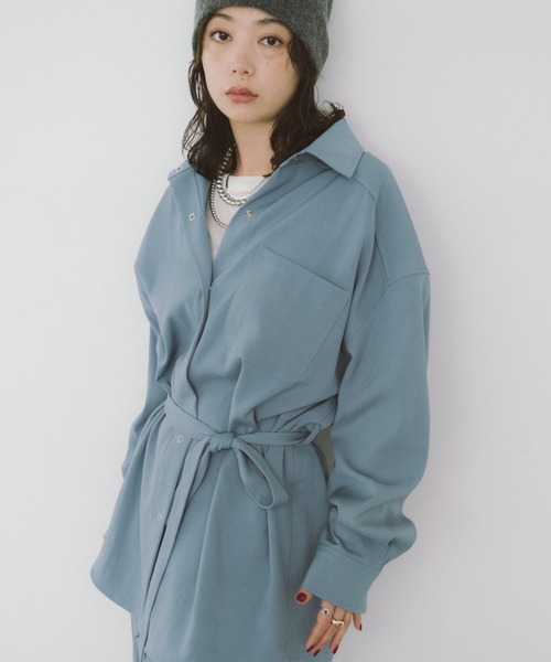 HANNE(アン)の「コンフォートベルトシャツ(シャツ/ブラウス・レディース・ブルー/ブラウン・FREE)」の22枚目の写真