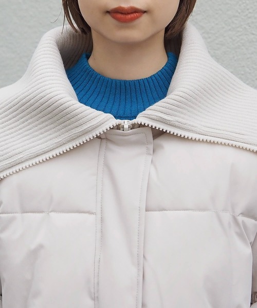 tiptop(ティップトップ)の「フェイクダウン襟リブブルゾン(ダウンジャケット/コート・レディース・アイボリー/ブラック・FREE)」の11枚目の写真
