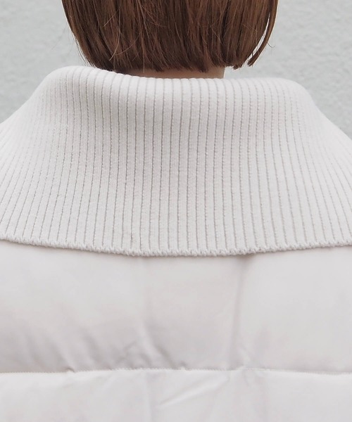 tiptop(ティップトップ)の「フェイクダウン襟リブブルゾン(ダウンジャケット/コート・レディース・アイボリー/ブラック・FREE)」の12枚目の写真
