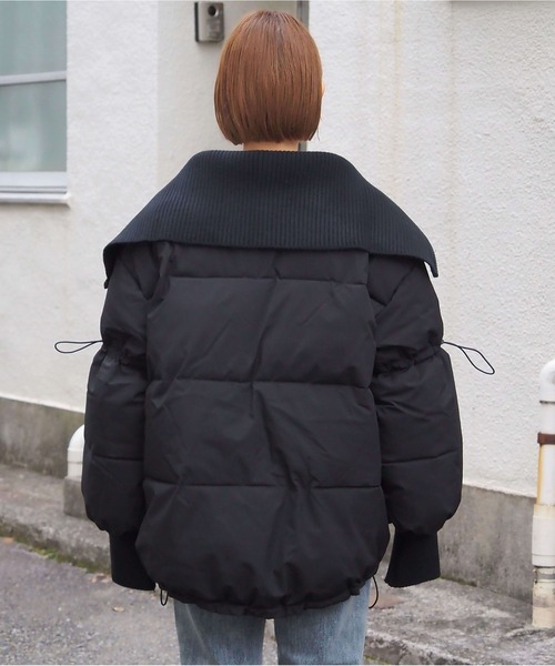 tiptop(ティップトップ)の「フェイクダウン襟リブブルゾン(ダウンジャケット/コート・レディース・アイボリー/ブラック・FREE)」の21枚目の写真