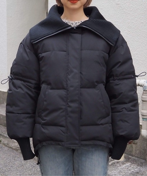 tiptop(ティップトップ)の「フェイクダウン襟リブブルゾン(ダウンジャケット/コート・レディース・アイボリー/ブラック・FREE)」の22枚目の写真