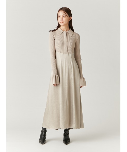 【NEW限定品】 セール】ポロカラーニットワンピース（ワンピース）｜FRAY I.D ワンピース