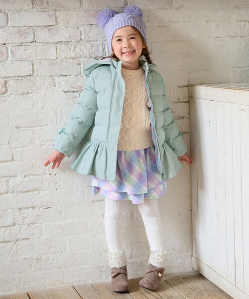 ANY（エニィ）の「肩フリルハートケーブルニット（ニット/セーター・キッズ・サックスブルー系/ピンク系/アイボリー系・140/150/160）」の11枚目の写真