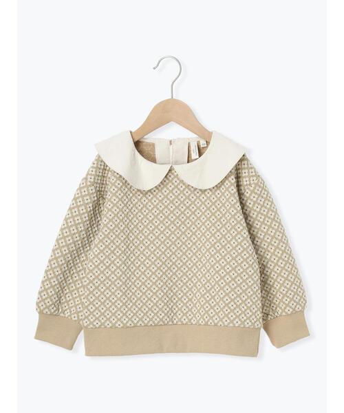 Samansa Mos2 Lagom（サマンサモスモスラーゴム）の「花柄ジャカードトップス(セットアップ)（Tシャツ/カットソー・キッズ・ブラウン/ベージュ・100/130/95/120/110）」の3枚目の写真