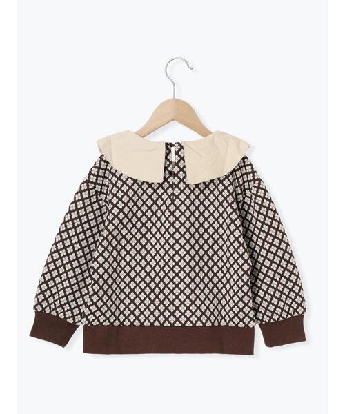 Samansa Mos2 Lagom（サマンサモスモスラーゴム）の「花柄ジャカードトップス(セットアップ)（Tシャツ/カットソー・キッズ・ブラウン/ベージュ・100/130/95/120/110）」の5枚目の写真