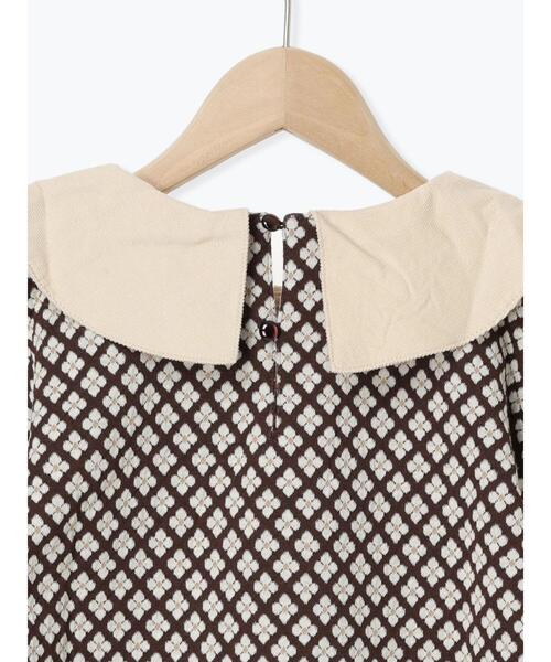 Samansa Mos2 Lagom（サマンサモスモスラーゴム）の「花柄ジャカードトップス(セットアップ)（Tシャツ/カットソー・キッズ・ブラウン/ベージュ・100/130/95/120/110）」の9枚目の写真