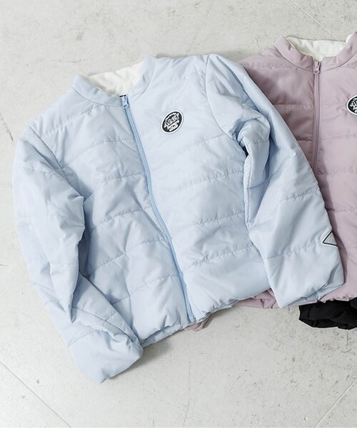 algy（アルジー）の「【保温・撥水】中綿ライトブルゾン（ブルゾン・キッズ・ピンク/ブラック/サックスブルー・XX-SMALL/X-SMALL/SMALL/MEDIUM）」の2枚目の写真