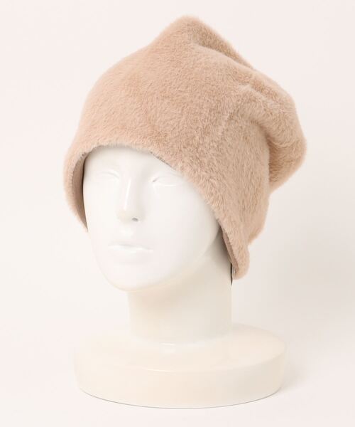polcadot(ポルカドット)の「ライクファー ワッチ(ニットキャップ/ビーニー・レディース・ベージュ/ブラック/ホワイト・FREE)」の3枚目の写真