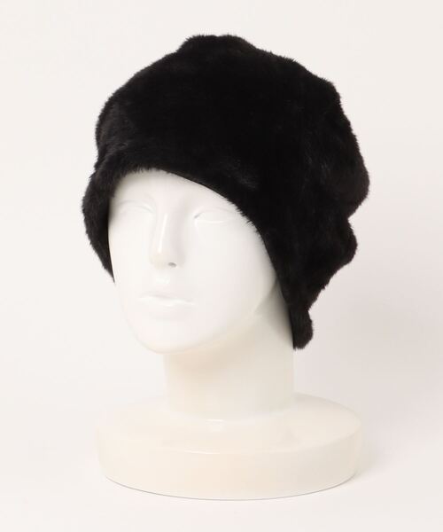 polcadot(ポルカドット)の「ライクファー ワッチ(ニットキャップ/ビーニー・レディース・ベージュ/ブラック/ホワイト・FREE)」の5枚目の写真