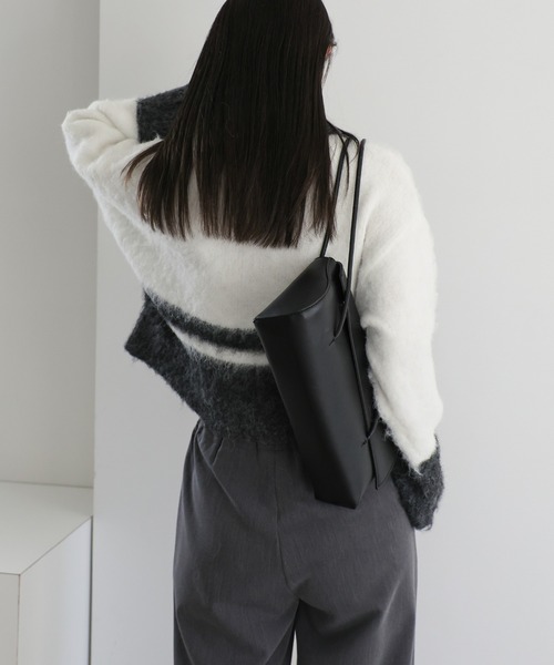 select MOCA(セレクトモカ)の「アルパカタッチハーフジップ配色ニット(ニット/セーター・レディース・グレー/チャコールグレー/ブラウン・FREE)」の10枚目の写真