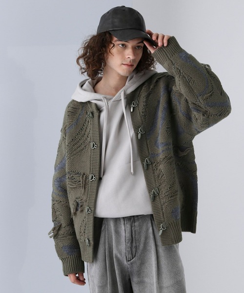 HARE（ハレ）の「メタルボタンフリンジニットカーディガン(HARE)（カーディガン/ボレロ・メンズ・レッド/グレー/ブラック・FREE）」の16枚目の写真