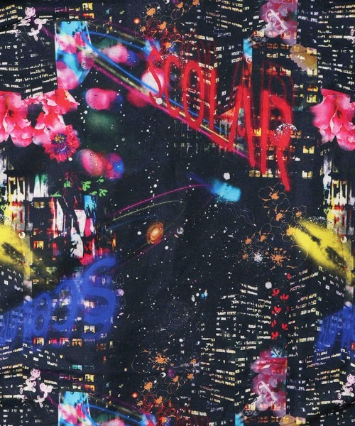 【セール】143659：キノコ・夜の街・蝶花アート 3柄展開裏毛ブルゾン（ブルゾン）｜ScoLar（スカラー）