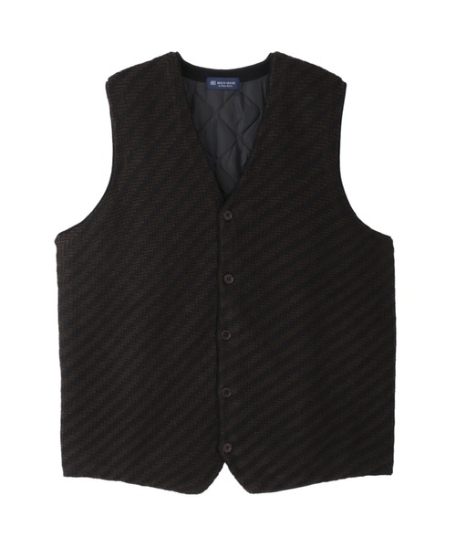 Pitta Re:)(ピッタリ)の「裏キルトニットジレ メンズ(ベスト・メンズ・ネイビー系/ブラック系・M/L/LL/XL)」の2枚目の写真