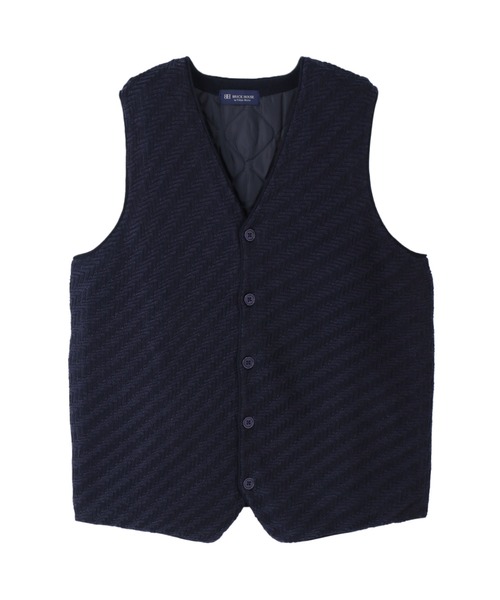 Pitta Re:)(ピッタリ)の「裏キルトニットジレ メンズ(ベスト・メンズ・ネイビー系/ブラック系・M/L/LL/XL)」の1枚目の写真