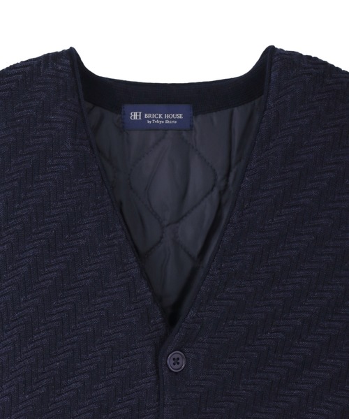 Pitta Re:)(ピッタリ)の「裏キルトニットジレ メンズ(ベスト・メンズ・ネイビー系/ブラック系・M/L/LL/XL)」の3枚目の写真
