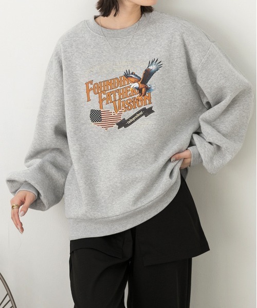 ad thie(アドティエ)の「アソート柄 裏起毛プルオーバー(スウェット・レディース・オートミール/杢グレー/グレー系2/グレー系1・FREE)」の1枚目の写真