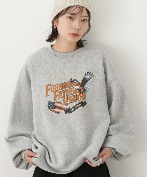 ad thie(アドティエ)の「アソート柄 裏起毛プルオーバー(スウェット・レディース・オートミール/杢グレー/グレー系2/グレー系1・FREE)」の6枚目の写真