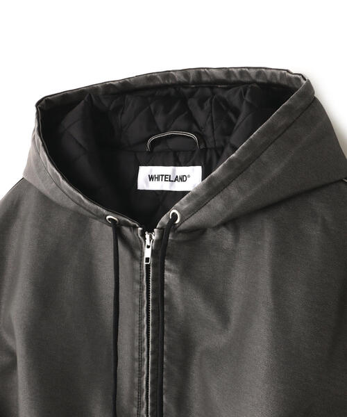 WHITELAND(ホワイトランド)の「WHITELAND/ホワイトランド/PUジップフーディー(その他アウター・メンズ・チャコールグレー・F)」の12枚目の写真