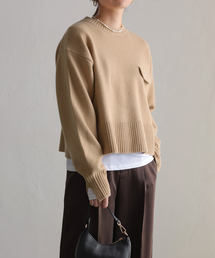 ウールカシミヤフラップニット