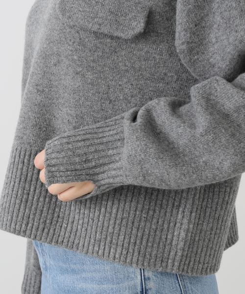 La TOTALITE(ラトータリテ)の「ウールカシミヤフラップニット(ニット/セーター・レディース・ホワイト/タン/ラベンダー/チャコールグレー・FREE)」の20枚目の写真
