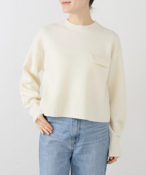 La TOTALITE(ラトータリテ)の「ウールカシミヤフラップニット(ニット/セーター・レディース・ホワイト/タン/ラベンダー/チャコールグレー・FREE)」の13枚目の写真