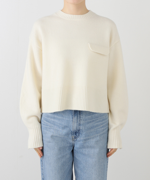 La TOTALITE(ラトータリテ)の「ウールカシミヤフラップニット(ニット/セーター・レディース・ホワイト/タン/ラベンダー/チャコールグレー・FREE)」の12枚目の写真