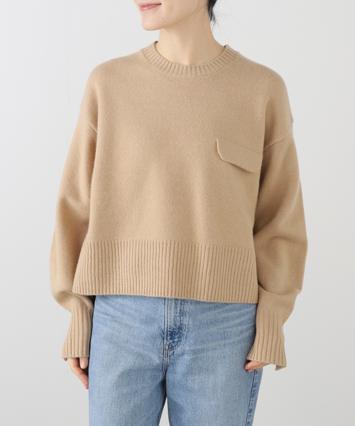 La TOTALITE(ラトータリテ)の「ウールカシミヤフラップニット(ニット/セーター・レディース・ホワイト/タン/ラベンダー/チャコールグレー・FREE)」の10枚目の写真