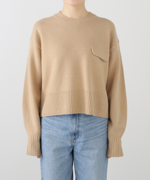 La TOTALITE(ラトータリテ)の「ウールカシミヤフラップニット(ニット/セーター・レディース・ホワイト/タン/ラベンダー/チャコールグレー・FREE)」の9枚目の写真