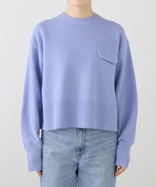 La TOTALITE(ラトータリテ)の「ウールカシミヤフラップニット(ニット/セーター・レディース・ホワイト/タン/ラベンダー/チャコールグレー・FREE)」の6枚目の写真
