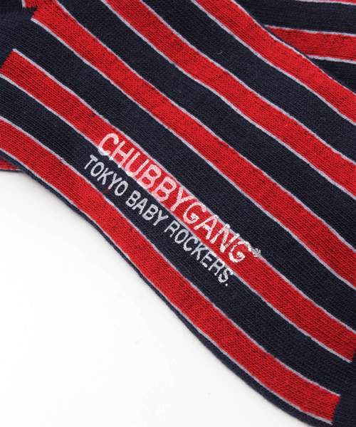 CHUBBYGANG（チャビーギャング）の「レジメンタルストライプ　クルーソックス（ソックス/靴下・キッズ・ホワイト/ネイビー/グレー・16/22/19/13）」の6枚目の写真