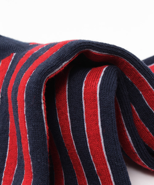 CHUBBYGANG（チャビーギャング）の「レジメンタルストライプ　クルーソックス（ソックス/靴下・キッズ・ホワイト/ネイビー/グレー・16/22/19/13）」の8枚目の写真