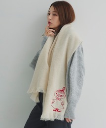macocca（マコッカ）の「MOOMIN ムーミン ブークレーシャギー無地ストール ムーミン リトルミイ刺繍（ストール/ショール・キッズ）」