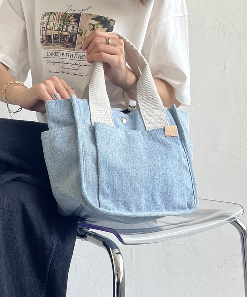 ikka(イッカ)の「【雑誌InRed5月号掲載】キャンバスパイピングミニトートバッグ(トートバッグ・レディース・オートミール/オフホワイト/オレンジ/ブルー/グレー/ブラック・FREE)」の5枚目の写真