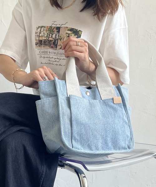 ikka(イッカ)の「【雑誌InRed5月号掲載】キャンバスパイピングミニトートバッグ(トートバッグ・レディース・オートミール/オフホワイト/オレンジ/ブルー/グレー/ブラック・FREE)」の16枚目の写真
